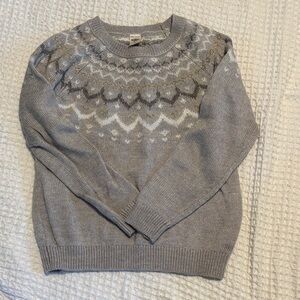 OshKosh B'gosh Gray Sweater with Fair Isle Design